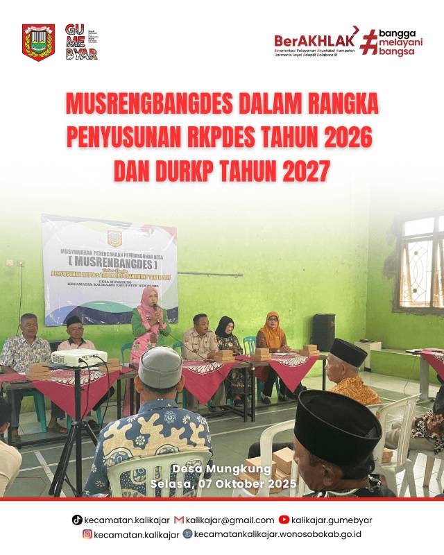 Musrenbangdes Desa Mungkung: Menyusun Arah Pembangunan Tahun 2026 dan Usulan Tahun 2027